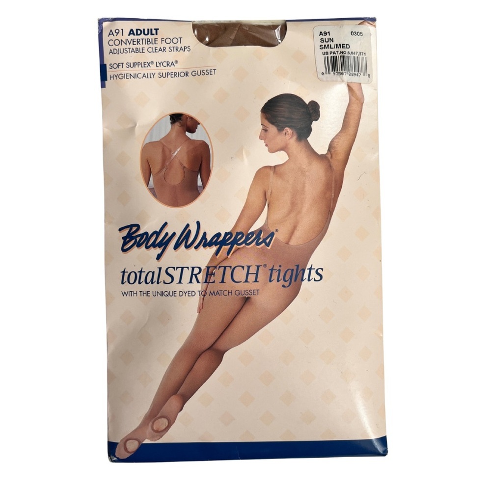New with tags Body Wrappers Total stretch full body dance tights in Sun Tan.
